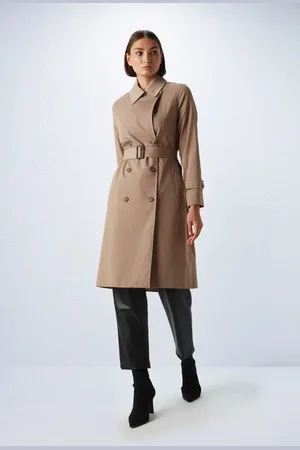 Gusto Womens Trenchcoat With Belt in Cotton - Size Large