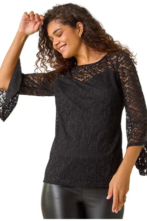 Roman Womens Sweetheart Neck Lace Tunic Top - - Size 12 UK