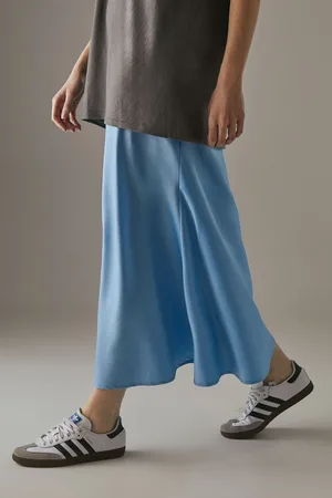 warehouse Womens Satin Bias Midi Skirt - - Size 8 UK