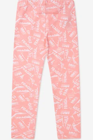 Maison Margiela Childrens Unisex Kids Fragile Logo Print Leggings - - Size 10Y