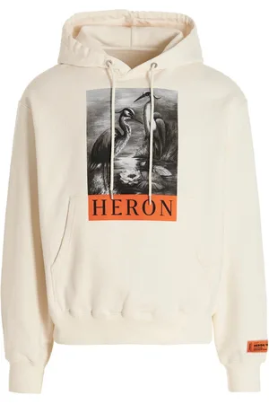Heron Preston Mens Printed Drawstring Hoodie in Cotton - Size Large