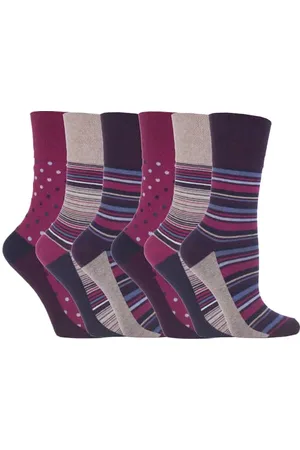 Gentle Grip Womens - 6 Pairs Ladies Non Elastic Socks - GG55 - Cotton - Size UK 4-8
