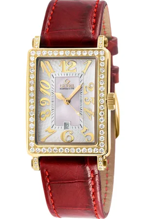 Gevril Ave of Americas Mini WoMens Swiss Quartz IPYG Stainless Steel DIamond Case,White MOP Dial Watch - - One Size