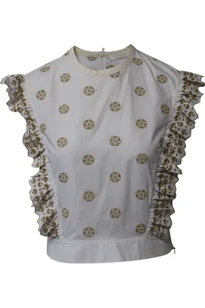 Chloé Pre-owned Womens Broderie Anglaise Crop Top in Cotton - Size X-Small