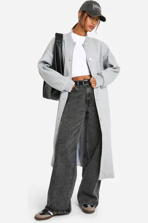 Boohoo Womens Wool Look Maxi Bomber Jacket - - Size 8 UK