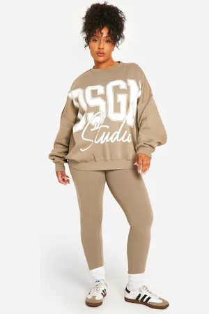 Boohoo Womens Plus Dsgn Oversized Sweatshirt And Legging Tracksuit - Cotton - Size 20 UK