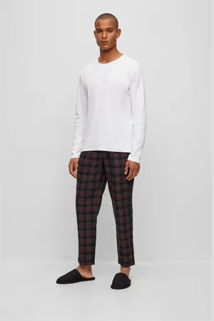 HUGO BOSS Mens Cosy Long Pyjama Set in Cotton - Size X-Large
