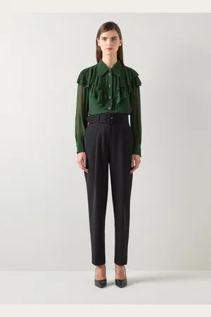 LK Bennett Womens Margaux Woven Tops, Dark - Size 6 UK