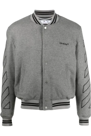 OFF-WHITE Mens Diag Outline Varsity Jacket - Size X-Large