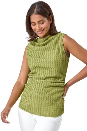 Roman Womens Textured Sleeveless Stretch Top - - Size 18 UK