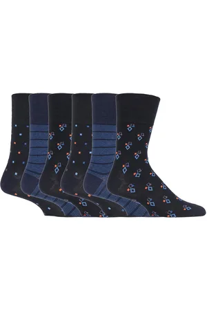 Gentle Grip 6 Pairs Mens Non Elastic Socks - SOMRJ582 - Cotton - Size UK 6-11