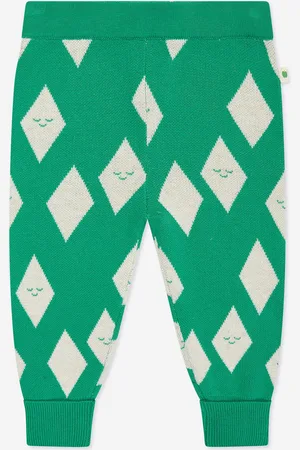 THE BONNIE MOB Kids Unisex Alden Diamond Knit Joggers in - Size 12-18M