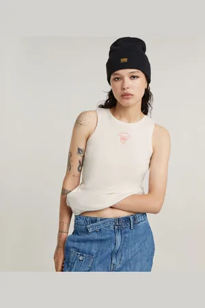 G-Star Womens G-Star RAW Racerback Ribbed Slim Tank Top - Cotton - Size X-Small