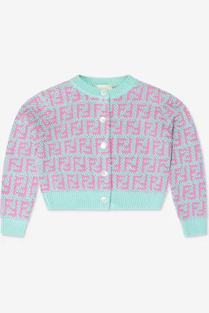 Fendi Girls Crochet Knit Cardigan in - Size 8Y