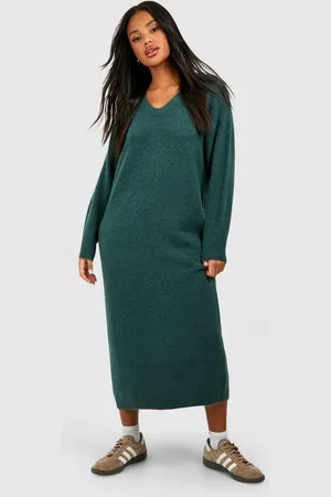 Boohoo Womens Slouchy Soft Knit Maxi Knitted Dress - - Size 10 UK