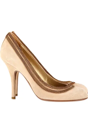 Sergio Rossi Pre-owned Womens Chain Detail Pumps in Suede - Size UK 3