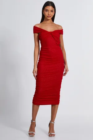 Quiz Womens Glitter Mesh Midi Dress - Size 14 UK
