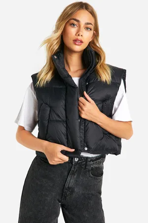 Boohoo Womens Cropped Padded Gilet - Nylon - Size 10 UK