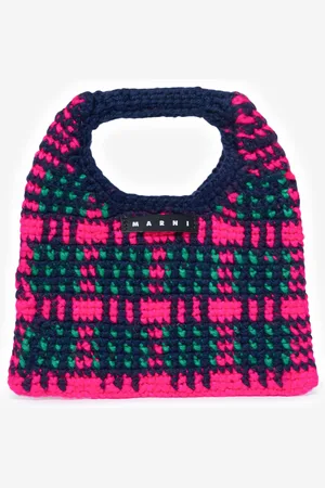 Marni Girls Check Crochet Bag in (25cm) - One Size