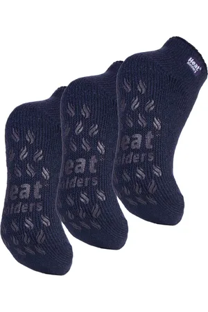 Heat Holders Womens - 3 Pair Multipack Ladies Ankle Slipper Socks with Grippers - Deepest Plum - - Size UK 4-8