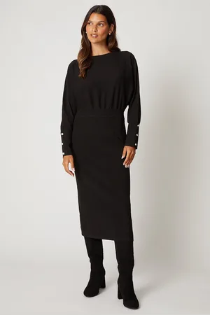 wallis Womens Batwing Knitted Dress - - Size Medium