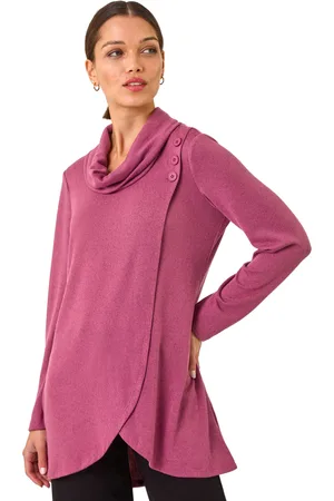 Roman Womens Wrap Front Cowl Neck Top - - Size 14 UK
