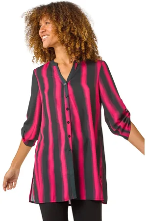 Roman Womens Linear Print Longline Blouse - - Size 14 UK
