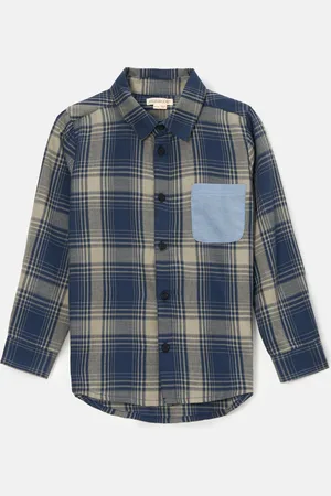Angel & Rocket Boys Edison Panelled Check Shirt - Size 4Y