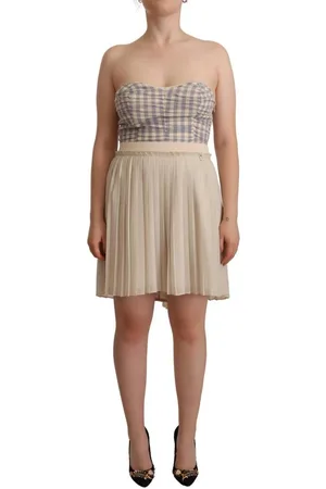 Guess WoMens Checkered Pleated A-line Strapless Bustier Dress material_polyester - Size IT 40 (Womens)