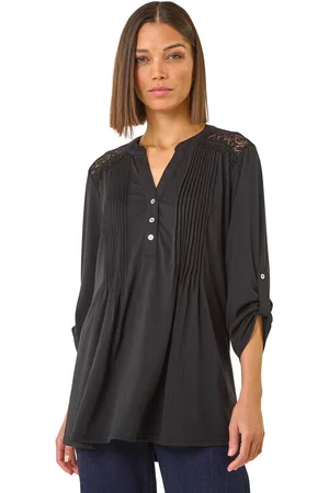 Roman Womens Lace Trim Buttoned Shirt - - Size 12 UK
