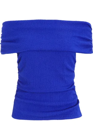 Quiz Womens Textured Bardot Ruched Top - Size 8 UK