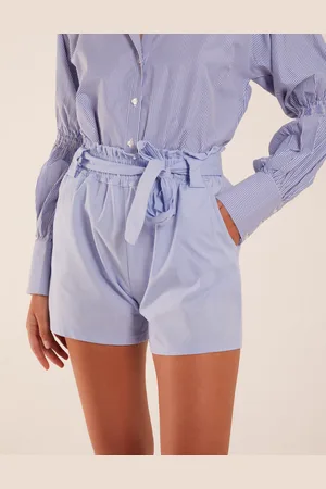 Blue Vanilla Womens Belted Shorts Cotton - Size Medium