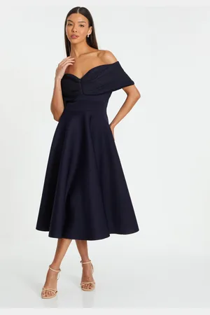 Quiz Womens Mesh Polka Dot Skater Midi Dress - Size 20 UK