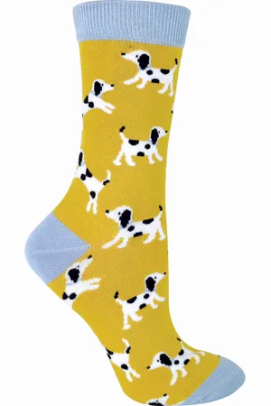Miss Sparrow Womens - Ladies Novelty Doggy Soft Bamboo Breathable Socks - Cotton - Size 4-6.5 (UK Shoe)