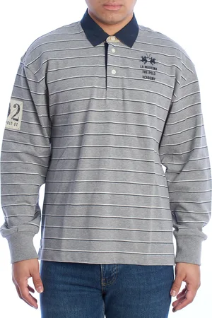 La Martina Mens Long Sleeve Comfort Fit Polo UMP304-JS336 Men - - Size Large