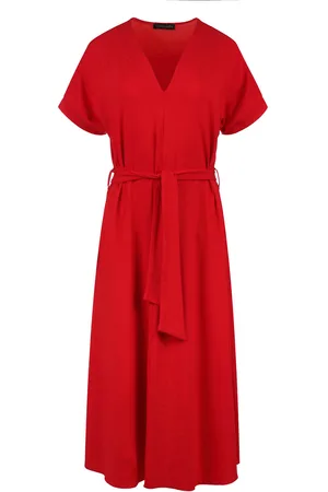 Conquista Womens Jersey Belted Midi Dress - Size Medium