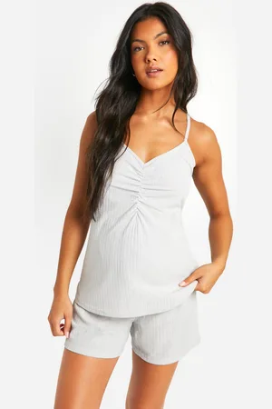 Boohoo Womens Maternity Pointelle Ruched Cami Pyjama Top - - Size 10 UK