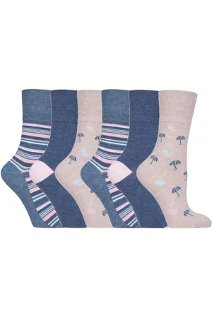 Gentle Grip Womens - 6 Pairs Ladies Non Elastic Socks - GG170 - Cotton - Size UK 4-8