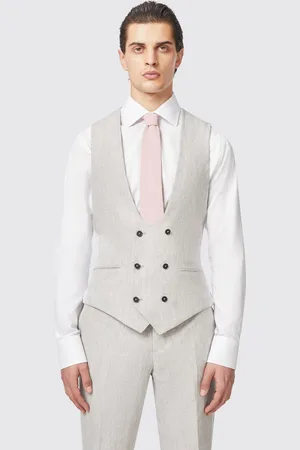 Twisted Tailor Mens Claremont Slim Fit Linen Waistcoat - Size 46 (Chest)