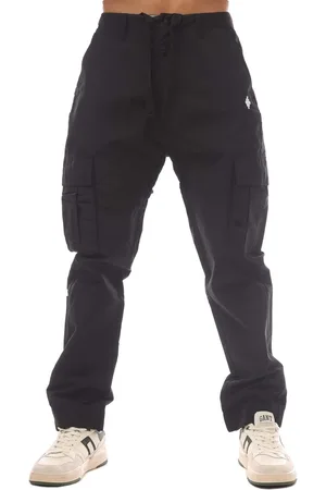 MARCELO BURLON Mens Cross Nylon Cargo Pants in Black-White - Size Small