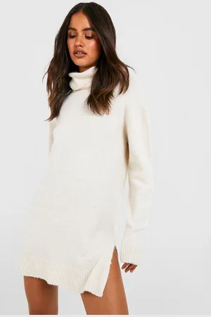 Boohoo Womens Roll Neck Oversized Jumper Dress - - Size 14 UK