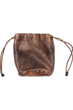 Bottega Veneta Pre-owned Womens Drawstring Pouch in Cervo Leather - One Size