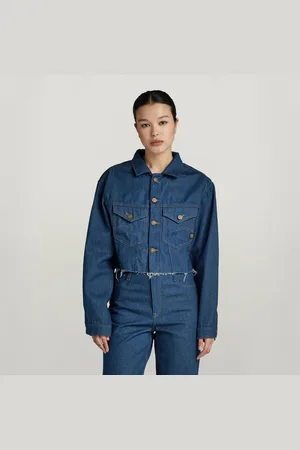 G-Star Womens G-Star RAW Relaxed Cropped Cutoff Jacket - Cotton - Size Small