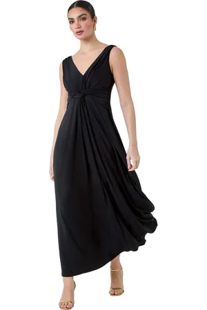 Ariella Womens Plain Knot Front Maxi Dress - - Size 8 UK