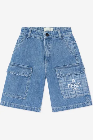 Fendi Boys Washed Denim Bermuda Shorts in - Size 12Y