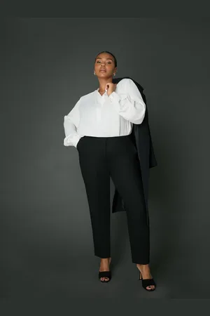 Live Unlimited London Womens Stretch Tapered Trousers - Size 12 UK