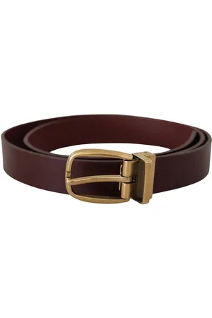 Dolce & Gabbana Mens Leather Classic Gold Metal Buckle Belt - Size 90 cm