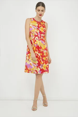 Conquista Womens Sleeveless Pleat Detail Cotton Dress - - Size EU 36 (Womens)