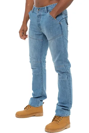 Enzo Mens Denim Jeans Straight Leg - Sky Polycotton - Size 40W/32L