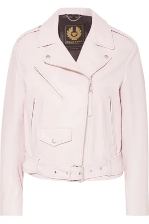 Belstaff Womens Renegade Chalk Leather Jacket - Size Medium